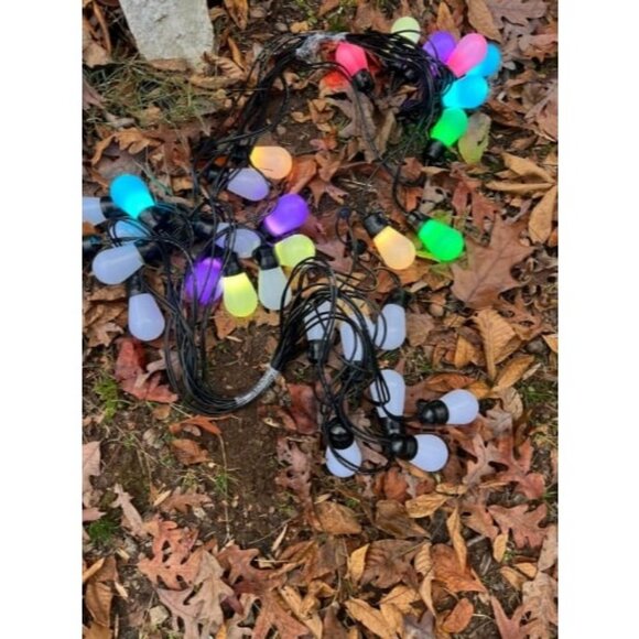 Outdoor String Lights H7015 w 15 Dimmable RGBIC LED Bulbs 48ft IP65 Waterproof